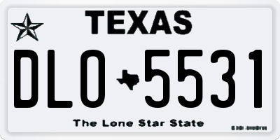 TX license plate DLO5531
