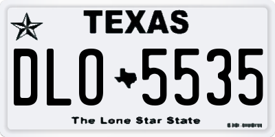 TX license plate DLO5535