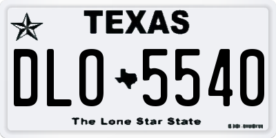 TX license plate DLO5540