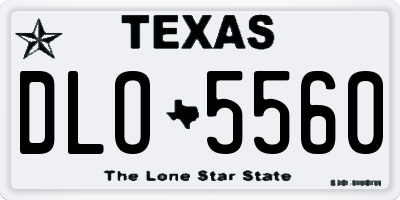 TX license plate DLO5560