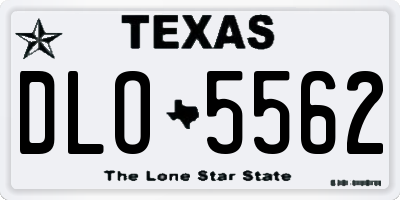 TX license plate DLO5562