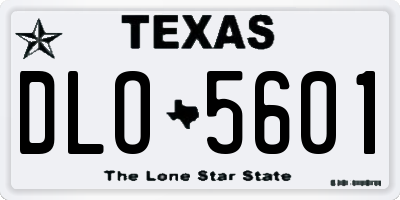 TX license plate DLO5601
