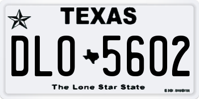 TX license plate DLO5602