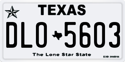 TX license plate DLO5603