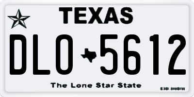TX license plate DLO5612