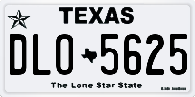 TX license plate DLO5625