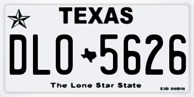 TX license plate DLO5626