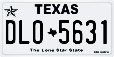 TX license plate DLO5631