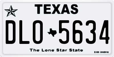 TX license plate DLO5634