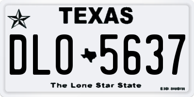TX license plate DLO5637