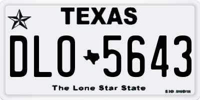 TX license plate DLO5643