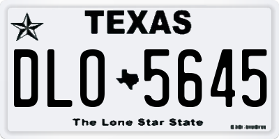 TX license plate DLO5645