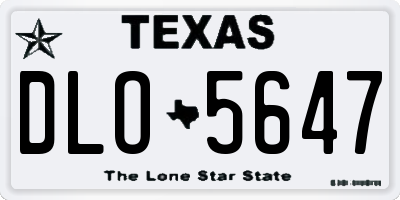 TX license plate DLO5647