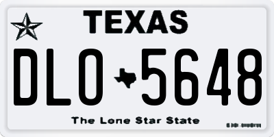 TX license plate DLO5648