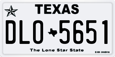 TX license plate DLO5651