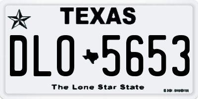 TX license plate DLO5653