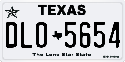TX license plate DLO5654