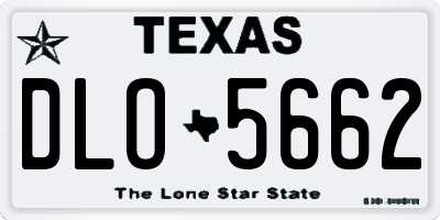 TX license plate DLO5662