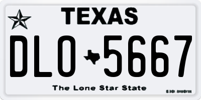 TX license plate DLO5667