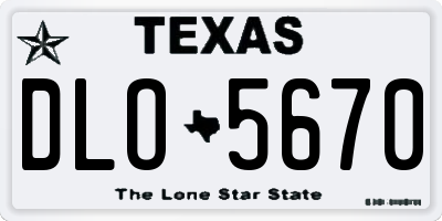 TX license plate DLO5670
