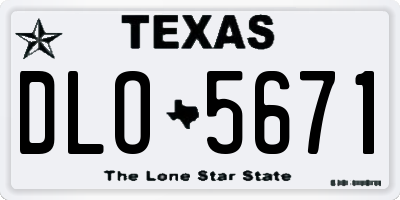 TX license plate DLO5671