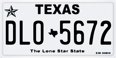 TX license plate DLO5672