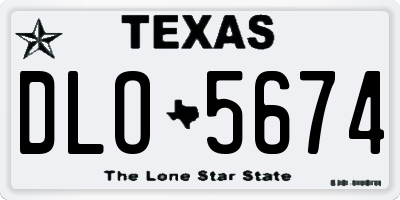 TX license plate DLO5674