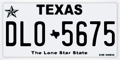 TX license plate DLO5675