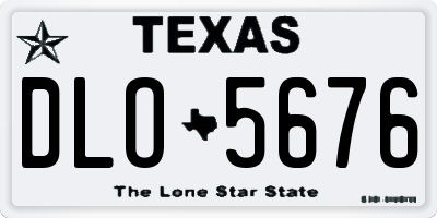 TX license plate DLO5676