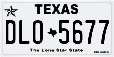 TX license plate DLO5677