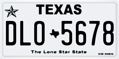 TX license plate DLO5678