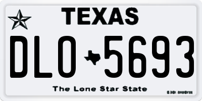TX license plate DLO5693