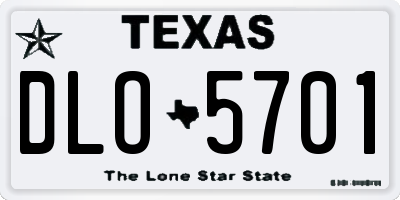 TX license plate DLO5701