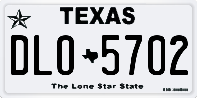 TX license plate DLO5702