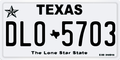 TX license plate DLO5703