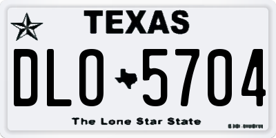 TX license plate DLO5704