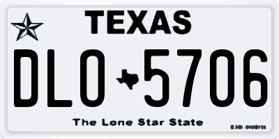TX license plate DLO5706