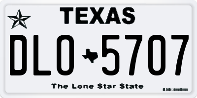 TX license plate DLO5707