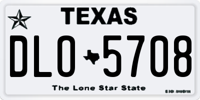 TX license plate DLO5708