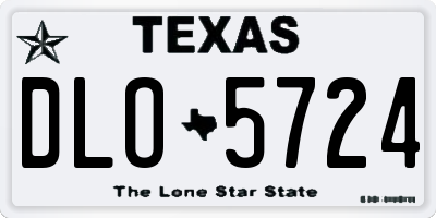 TX license plate DLO5724