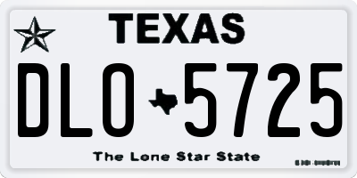 TX license plate DLO5725