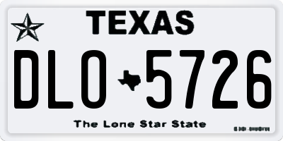 TX license plate DLO5726