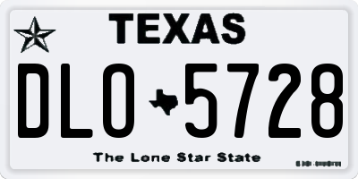 TX license plate DLO5728