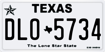 TX license plate DLO5734