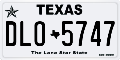 TX license plate DLO5747