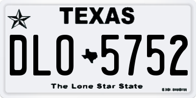 TX license plate DLO5752