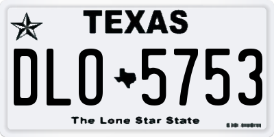 TX license plate DLO5753