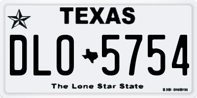 TX license plate DLO5754