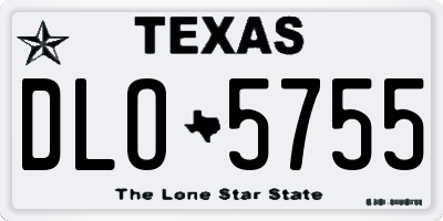 TX license plate DLO5755