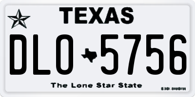 TX license plate DLO5756